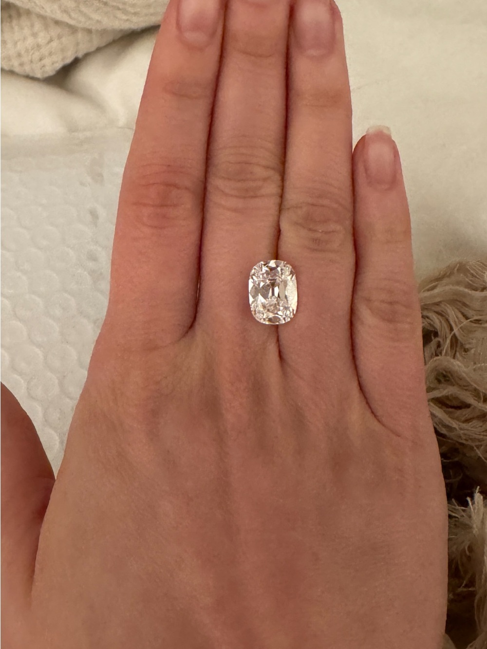 5.55 Ct Elongated Old Mine Lab Grown Cushion Cut Loose Diamond